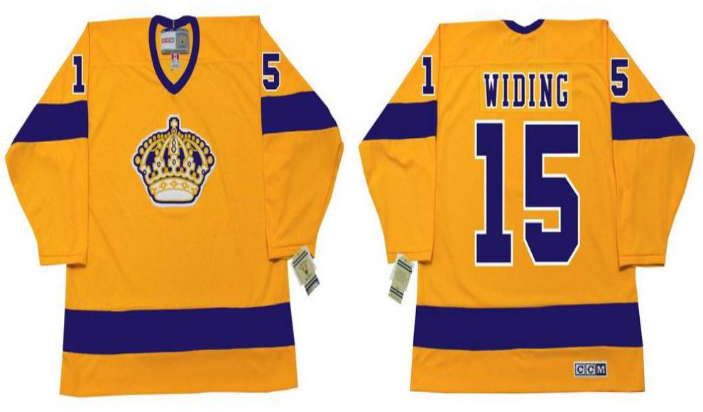 2019 Men Los Angeles Kings 15 Widing Yellow CCM NHL jerseys